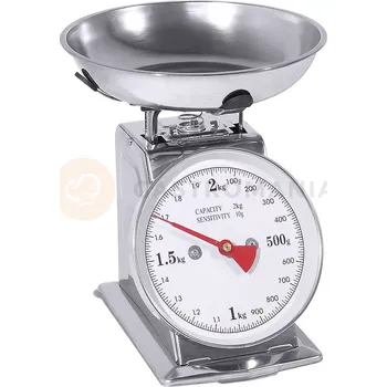Nerezová kuchyňská váha s miskou do 2 kg, 145x200x250 mm | CONTACTO, 242/002