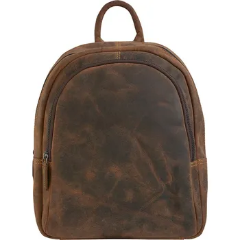 Městský batoh Lamour L250103 hnědý batoh z broušené kůže 8l