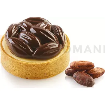 Výroba svíčky Sada forem na koláče - 8 prstenů 70 mm + silikonová forma 8x 60x20 mm, 36 ml | SILIKOMART, Kit Tarte Ring Cocoa