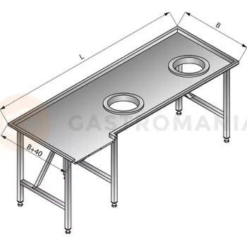 Počítačový stůl Třídící stůl pravý, 2200x1200x850 mm | LOZAMET, LO308/2212