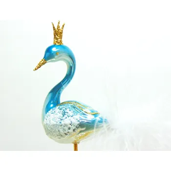 Vánoční ozdoba Vánoční ozdoba Labuť 358 lesk modrá