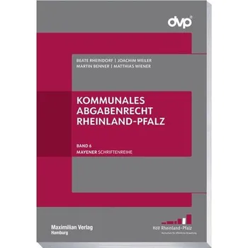Kommunales Abgabenrecht Rheinland-Pfalz - Rheindorf, Beate