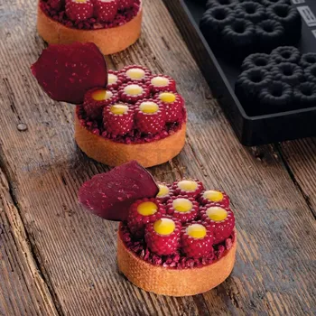 Kuchyňská sůl Silikonová forma na 3D dezerty - maliny - 300x175x22 mm, 8 x 62x21 mm, 380 ml - TOP23S | PAVONI, Mini Scarlet
