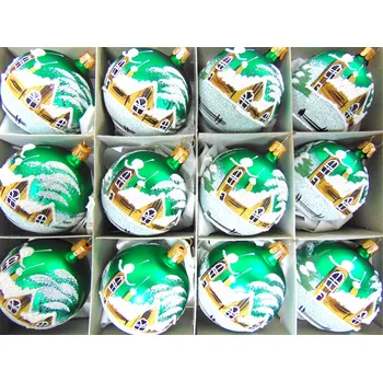 Vánoční ozdoba Vánoční set koule 6cm 12ks zelený mat