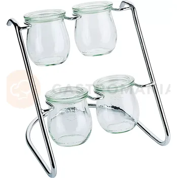 Servírovací stolek Etažér z chromované oceli se čtyřmi sklenicemi Weck | CONTACTO, 3295/004