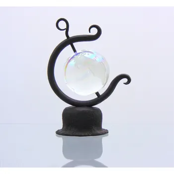 Glóbus Globus 60mm v kovářském stojanu, čiré sklo, metalické barvy