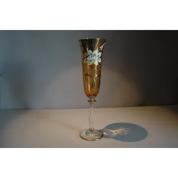 Sklenice Sklenice na šampaňské 190ml smalt, zlacená, titánová žlutá