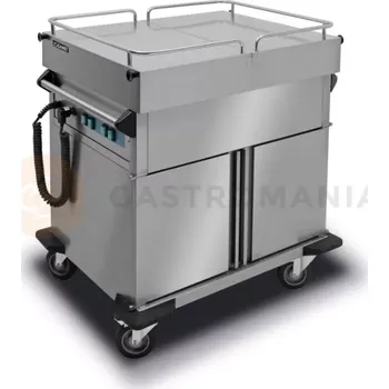 Výdejník vody Pojízdná vodní lázeň, 2xGN 1/1 200 mm s výsuvnou pracovní deskou a ohřívacími skříňkami | LOZAMET, BJNS.2GN.F