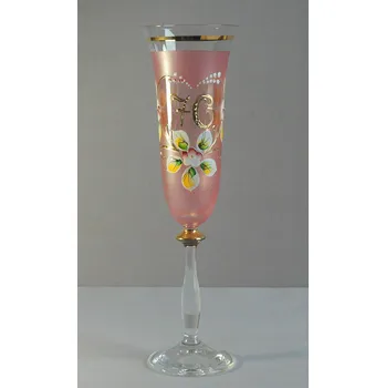 Sklenice Výroční sklenice Angela flétna 70let růžová