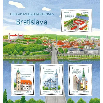 Poštovní známka Post France (2023) MiNr. 8475 - 8478 ** - Francie - BLOCK 593 - Evropské metropole - Bratislava