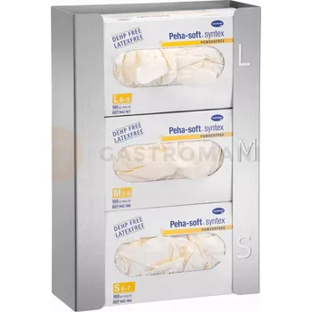 Gastro oděv Výdejník rukavic, montáž na stěnu nebo na sloupek pro dezinfekci, na 3 kartony, 260x95x390 mm | BARTSCHER, K30