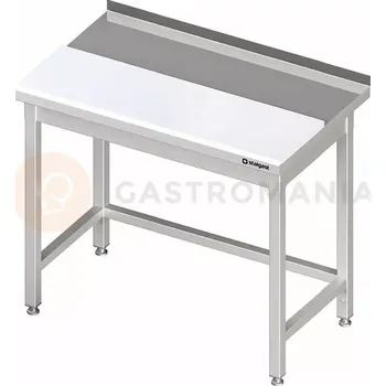 Kuchyňská linka Stůl nerezový přístěnný s deskou z polyetylénu 1300x700x850 mm | STALGAST, 980587130