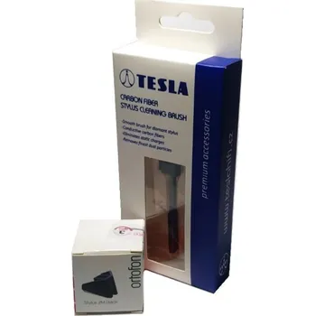 Příslušenství pro gramofon Ortofon Stylus 2M BLACK + TESLA Carbon Stylus Brush (Náhradní hrot + kartáček)