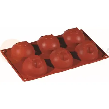 Kuchyňská sůl Silikonová forma Formaflex na monoporce - 300x175 mm, 6 ks x 75x43 mm, 128 ml - FR053 | PAVONI, Semisfere Accoppiate