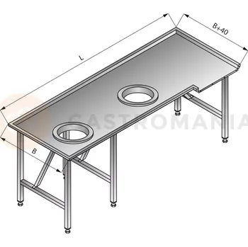 Počítačový stůl Třídící stůl levý, 2200x1200x850 mm | LOZAMET, LO312/2212
