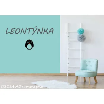 Samolepící dekorace Samolepky na zeď - Jméno - Tučňák - M