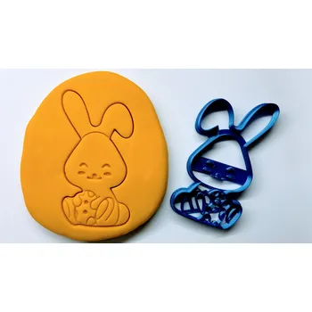 Velikonoční dekorace Velikonoční vykrajovátko #123 zajíc s kraslicí