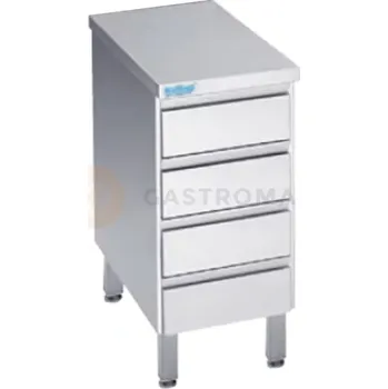 Příslušenství k židli Podstavec pro pracovní stůl 400x700x850 mm - blok se 4 zásuvkami, bez pracovní desky | RILLING, AS4 0704U 0000