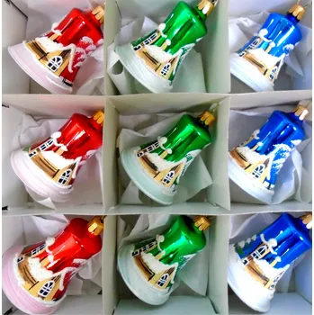 Vánoční ozdoba Vánoční zvoneček 9ks set mix barev