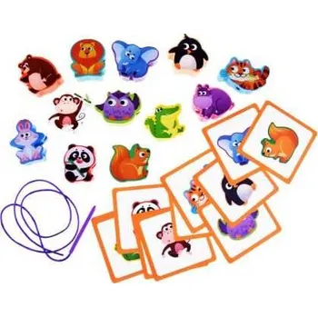 Dřevěná hračka Jokomisiada Navlékací korálky Zvířata