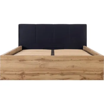 Postel TETRIX postel s čalouněným čelem LOZ/140/B/T, dub wotan/černá