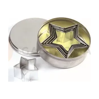 Výroba svíčky Sada nerezových vykrajovátek na těsto, hvězda hladká - 6 ks, 45-85 mm | PAVONI, STP65