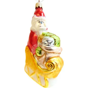 Vánoční ozdoba Vánoční ozdoba Mikuláš na saních F388 červený