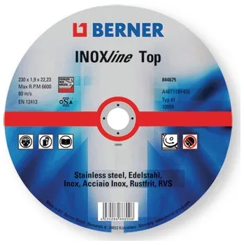 Řezný kotouč Berner - řezné kotouče Kotouč řezný na nerez ocel INOXline Top 125x1,6x22
