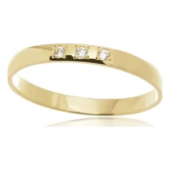 Prsten Dámský prsten ze žlutého zlata se zirkony PR0672F + DÁREK ZDARMA