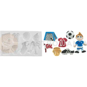 Kuchyňská sůl Forma na cukrovou hmotu SLK 1003 - fotbalista, 150x90x20 mm | SILIKOMART, SLK1000 Goleador
