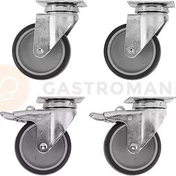 Čtyři kola o rozměrech 100 mm, z toho 2 s brzdou | ASBER, S4R