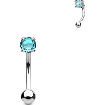 Piercing Piercing do obočí - zirkon (tyrkysový)