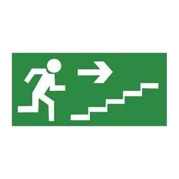 Úniková fotoluminiscenční bezpečnostní tabulka - Únikové schodiště vpravo nahoru