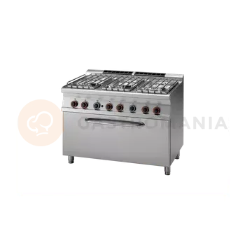 Sporák Sporák plynový s 6 hořáky a plynovou troubou GN 2/1 | RM GASTRO, CF6 712 GV/P