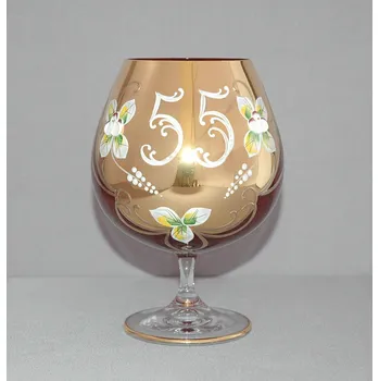 Sklenice Výroční sklenice Natálie na koňak 55 let Rubín