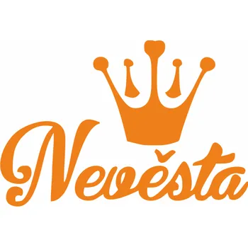 ON-DESIGN Potisk NEVĚSTA Barva: fluorescenční oranžová, Velikost motivu: A4