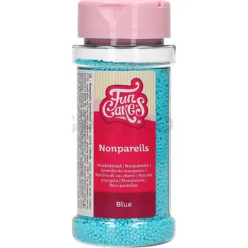 Výroba svíčky Dekorační sypání Nonpareils 80 g, modrá | FUNCAKES, F51525