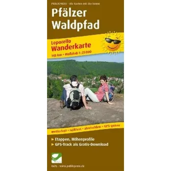 Cestování PublicPress Wanderkarte Pfälzer Waldpfad, 23 Karten