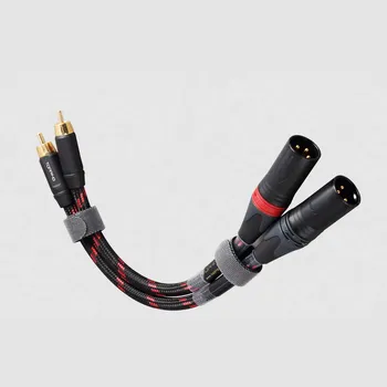 Audio kabel Topping TCRX1-25 (Vysoce kvalitní dvojice propojovacích kabelů 2x XLR - 2x CINCH. Délka 25 cm.)