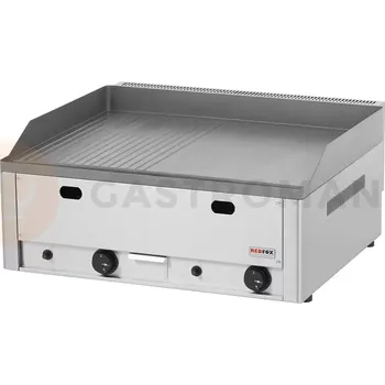 Kuchyňský gril Grilovací deska kombinovaná plynová 660x600x220 mm, 8 kW | REDFOX, FTHR-60G