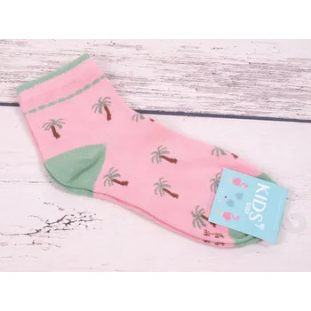 CNB BERLIN Ponožky DE 55242 růžové s palmami velikosti ponožek: 20-22 ( EUR vel. 31-34)