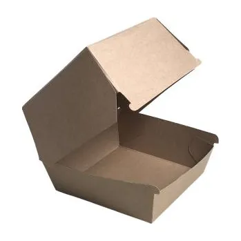 Jednorázové nádobí Papírový box EKO Hamburger 135x135x100 mm