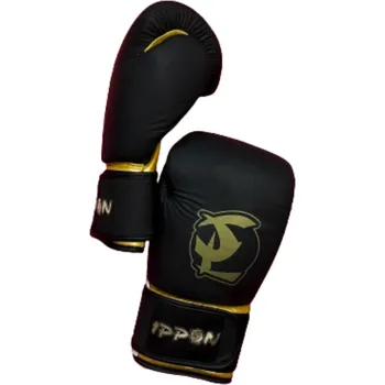 Boxerské rukavice BOXERSKÉ RUKAVICE IPPON THAI GOLD Barva: Černá, Velikost: 16oz