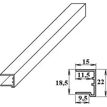 Stavební materiál LANIT PLAST Ukončovací U-profil PVC 16 mm bílý 2,1 m