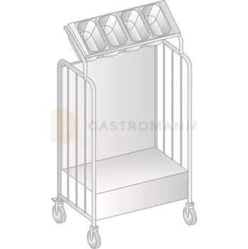 Servírovací stolek Číšnický pomocný vozík z nerezové oceli 840x567x1505 mm | DORA METAL, DM-3429