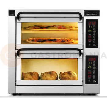 Pec na pizzu Dvoukomorová pec na pizzu, 1 dělená komora, 3x pizza 45 cm, komory o rozměrech 460x460x195 mm | PIZZA MASTER, CounterTop 452ED-1