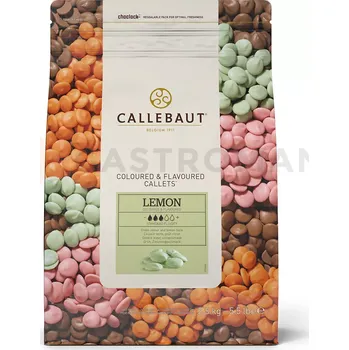 Potravina Aromatizovaná čokoláda citrónová Callets, 2,5 kg balení | CALLEBAUT, LEMON-E4-U70