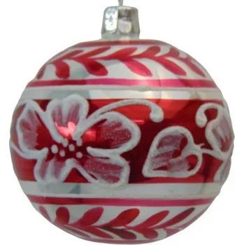 Vánoce Vánoční koule 8cm, červený dekor