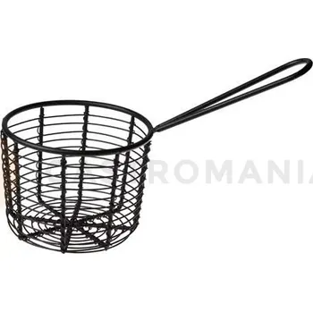 Servírovací stolek Košík na hranolky černý kulatý | FINE DINE, 201710769