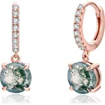 Olivie Stříbrné náušnice MECHOVÝ ACHÁT ROSE 8431 Ag 925; ≤3 g.